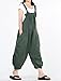 Mordenmiss Women's Baggy Bib Overalls Denim Cotton Harem Wide Leg Jumpsuits Style 6 Green