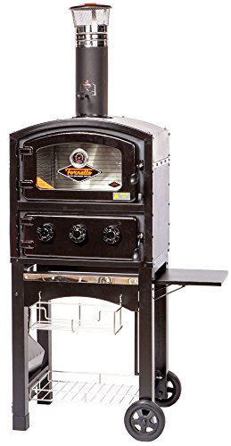 Alfresco Home 82-PZ-5WT-SBSS Fornetto Wood Fired Oven u0026 Smoker, Black/Red  in Oman | Whizz Smokers