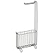 InterDesign Classico Wall-Mount Toilet Paper Holder and Magazine Rack –Bathroom Organizer - Bronze