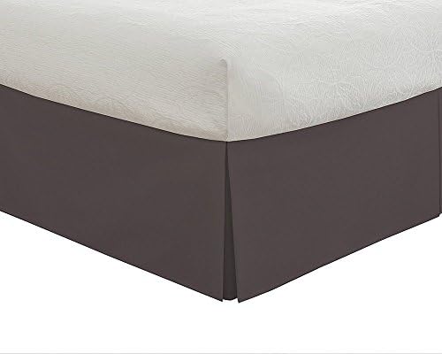 Hotel Quality 600TC 1PC Pleated Bed Skirt 18" Drop Length 100% Egyptian Cotton 600 Thread Count {King , Dark Grey Solid}