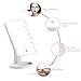 16 LED Makeup Mirror with USB Charging Touch Screen Dimming Cosmetic Mirror 180 Degree Rotation Adjustable Stand Cosmetic Desk and Table-top