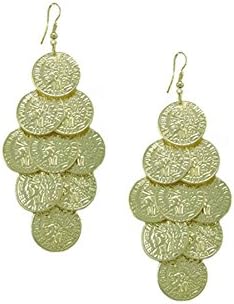 Linda Fashion Coin Leaf Shape Drop Earrings, 12 Count
