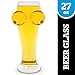 BigMouth Inc Golden Globes 16 Ounce Tall Beer Glass, Hand Blown Pint Glass for Melon and Beer Lovers, Novelty Drinking Glasses for the Top Rack