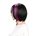 aSulis Short Hair Wigs Purple Pink Highlight Straight Synthetic Colorful Cosplay Daily Party Wig ¡­