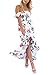 FFLMYUHULIU Women's Summer Boho Off The Shoulder Long Maxi Casual Dresses Split (M, C2836-White)