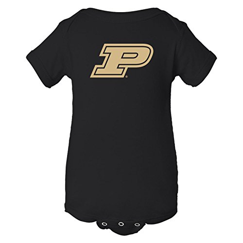 YC02 - Purdue Boilermakers Primary Logo Creeper Infant Creeper Bodysuit - 12 Month - Black