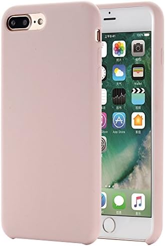 iPhone 7 Plus Case, iPhone 8 Plus Case,Alkax Liquid Slim Silicone TPU Soft Rubber Design Back Cover Bumper with Thin Microfiber Cloth Lining Cushion Shockproof Phone Case for Apple iPhone 7 Plus(Pink)