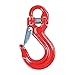 Anzio Half-Link Clevis Safety Latch Swivel Winch Hook Compatible with 4X4 Wrangler Off-Road WLL 17,000 lbs (17,000 lbs, Red)