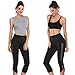 TELALEO Yoga Pants for Women with Pocket, High Waisted Mesh Workout Running Exercise Capri Leggings Pants Black Medium
