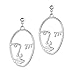 Human Face Dangle Earrings Drop Hoops Studs Cuffs Ear Wrap Pin Vine Dangling Hollow Out Charms Jewelry Silver Style 1