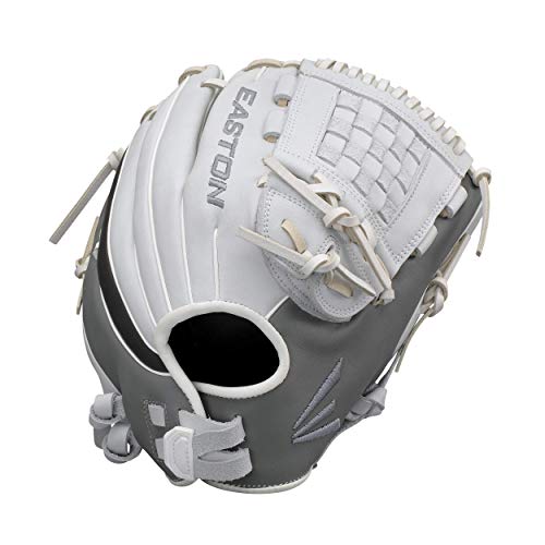 EASTON GHOST Fastpitch Softball Glove | 2020 | Right-Hand Throw | Female Athlete Design | 12" | Pitcher / Infield Glove | Split Woven Web | Premium USA Steer Leather | Quantum Closure | GH1201FP