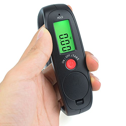 Mini Hanging Hook Scale,Portable Digital Crane Scale,50kg /100g Dig Hook Hanging Scale, with Backlit LCD Display - Black