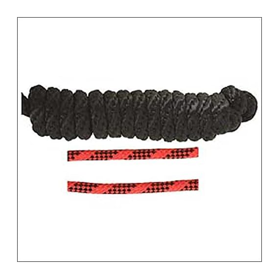 HILASON-WESTERN-HORSE-TACK-KNOT-ROPE-HALTER-W7-FEET-LEAD-RED-BLACK