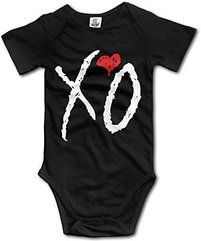 QCNEY Baby's Xo Weeknd Logo Bodysuit Romper Jumpsuit Baby Clothes Black