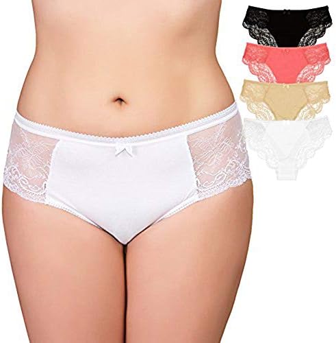 Women's Comfort Sexy Cotton Lace-Trim Briefs Lingerie