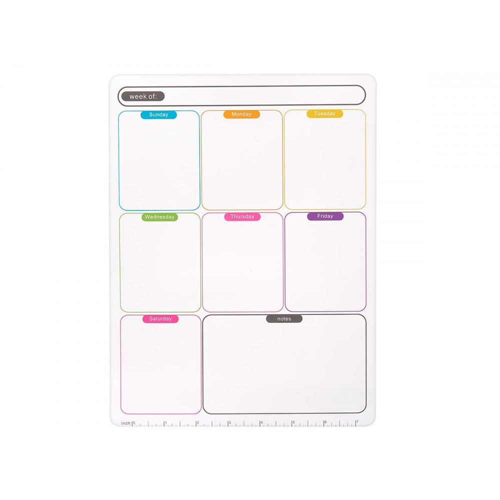 Genérico Magnetic Whiteboard Fridge || Weekly Calendar Magnet in 2 Sizes (A4/A3) | Weekly Planner for Kitchen - Shopping List Notes | Message Board (A4)