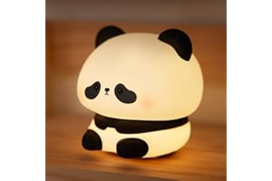 ATSUI Cute Panda Night Light, LED Squishy Novelty Animal Night Lamp, Food Grade Silicone, 3 Level Dimmable Rechargeable Nursery Nightlight for Breastfeeding Toddler Baby Kids, Cute Gifts for Kids