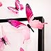 FLY SPRAY 24pcs Vivid Pink Butterfly Mural Decor Removable Wall Stickers with Adhesive Decals Nursery Decoration 3D Crafts
