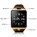 Qiufeng DZ09 Smart Watch Smartwatch Bluetooth Sweatproof Phone with Camera TF/SIM Card Slot for Android and IPhone Smartphones for Kids Girls Boys Men Women(Golden)