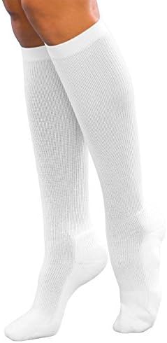 'Economy Class' Graduated Compression Travel Socks 15-20mmHg by JetLeg - Women's (C, White) by JetLeg