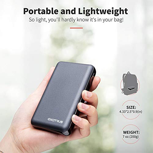 Excitrus 45W Power Bank Air - Ultra Small USB C Portable Charger Fast Charges MacBook Laptop & Surface with Power Delivery 2.0 - Battery Pack Fast Charges Phones Tablet Nintendo Switch with Q.C. 3.0