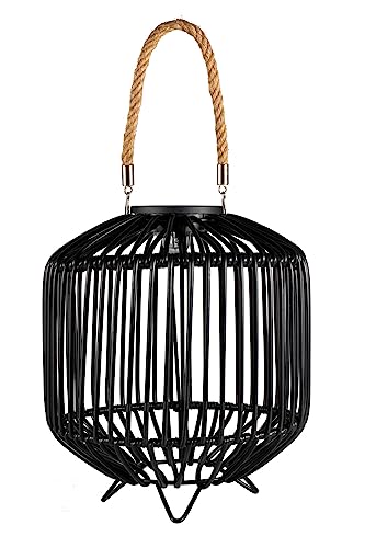 Pauleen 48177 Sunshine Delight Solar-Laterne für Balkon oder Garten Schwarz, Grau Außenbeleuchtung Kunststoff, Rattan, Metall Solar 3000K