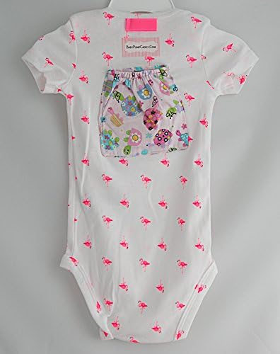 Pink Turtles Onesie Girl Short Flamingo White 18 Months