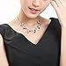 Glamorousky Blue Leaves Necklace with Blue Austrian Element Crystals