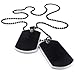KONOV Army Style 2pcs Name Dog Tag Pendant Mens Necklace, Black Silver, 27 inch Black Chain
