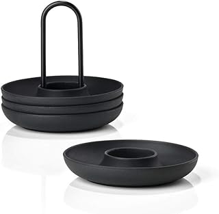 Zone Denmark Singles Eierbecher aus Silikon und Metall, Set mit 4 Stück, schwarz