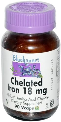 Bluebonnet Nutrition - Chelated Iron 18 mg. - 90 Vegetable Capsule(s)
