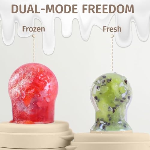 Fruit Teether, Baby Food Feeder & Food Freezer Tray, 2 in1 Silicone Nibbler Pacifier and Teether, Infant Teething Training for 1-12 monthes