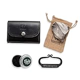 KonvoySG Carbon Steel Fire Striker, English Flint Stone & Char Cloth Traditional Hand Forged Fire Starter, Leather Gift Kit with Emergency Tinder Jute Bag