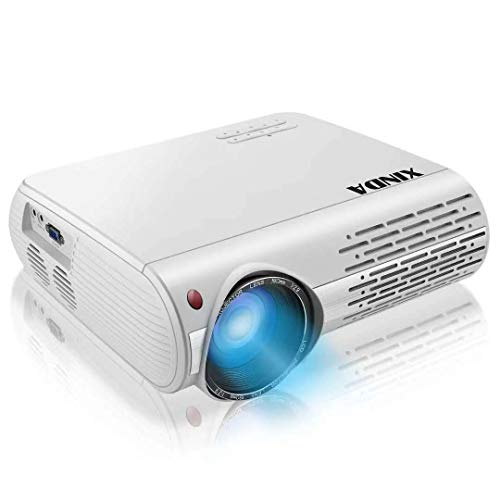 1080P Projector (Upgraded Version 2),XINDA 5000 Lux 4K Video Projector with Big Display,±50°Keystone Correction ,Home&Business 4D Projector for Fire TV Stick,Smartphone,PC,Box,PS4,HDMI,VGA,USB
