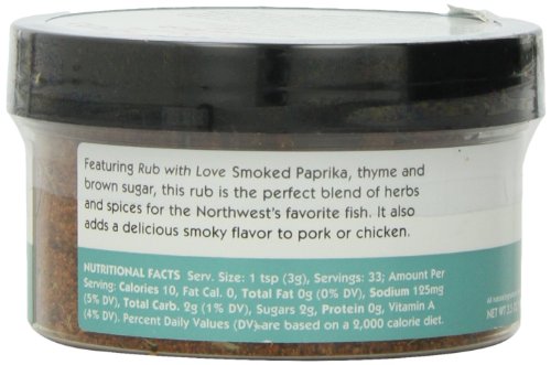 Rub with Love Salmon Rub Seasoning (3.5 oz.) All-Natural Herbs and Spices | Classic Dry Rub for Fish, Chicken, Pork, or Steak | Rich, Smoky Flavor