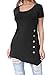 levaca Womens Summer Casual Loose Tops Short Sleeve Tunic T Shirts Black XL