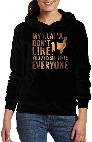Llama Funny Gift Casual Women Hoodies Long Sleeve Drawstring Sweatshirt S