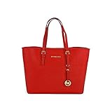 Michael Kors Saffiano Leather Medium Travel Tote - Chili