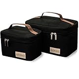 Hango Insulated Lunch Box Cooler Bag (Set of 2 Sizes), Black (Office Product)