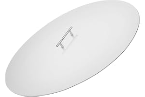 GCCSJ 28" Stainless Steel Fire Pit Lid, for 25" Round Fire Pits or Burner Pan, Rust Resistant Round Fire Pit Lid with Handle to Prevent Burning Hands