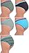 Jordache Women's Cotton Bikini Panties (7, Blue Stripes)