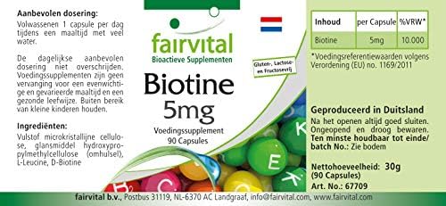 Biotin 5mg Hochdosiert Vitamin B7 Laktosefrei Vegan 90 Kapseln Amazon De Drogerie Korperpflege