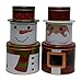 Christmas Tins with lids in nested sectional Santa and Snowman shapes, great for cookies, chocolate, candy or other treats and food storage (Set of 2)