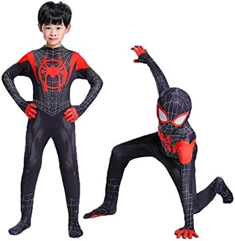 Toddler Kids Spider Verse Miles Morales Gwen Jumpsuit Bodysuit Black Spider Tights Zentai Cosplay Costume