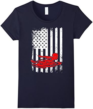 Womens Swimming Swimmer USA Flag Pride T Shirt Large Navy