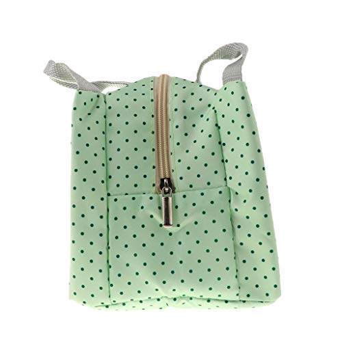 Prettyia Lunch Bag Women Tote Bag Lunch Box Thermal Lunch Bag Soft - Wave point green
