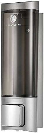 MICOWIN Soap Dispenser, CHUANGDIAN 200ml Manual Hand Soap Dispenser Wall Mount Liquid Shampoo Shower Gel Dispenser(Silver)