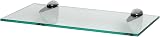 Harbour Housewares Floating Glass Wall Shelf 40cm Silver Brackets