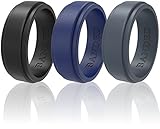 BANDED GLORY Silicone Wedding Rings Men Women 3 Pack Wedding Bands Fitness, Engineers, Sports, Weightlifting | Comfortable Fit, Skin Safe Soft Rubber Wedding Rings