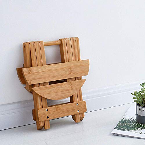 Badhocker Badezimmerhocker aus Bambus Duschhocker mit Ablage aus Holz